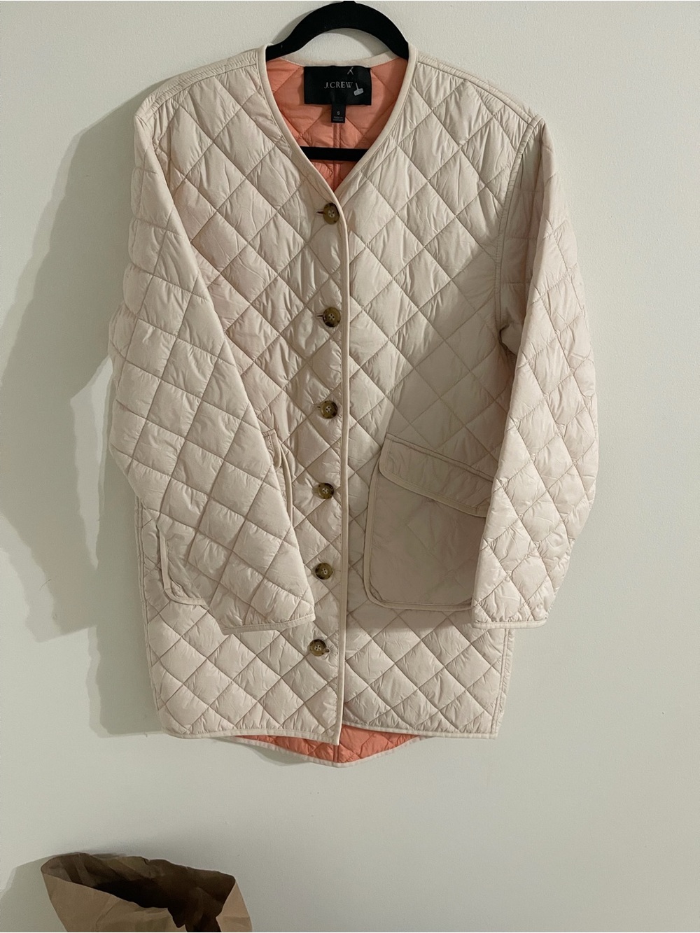 J. Crew Quilted Jacket in Light Beige Size S